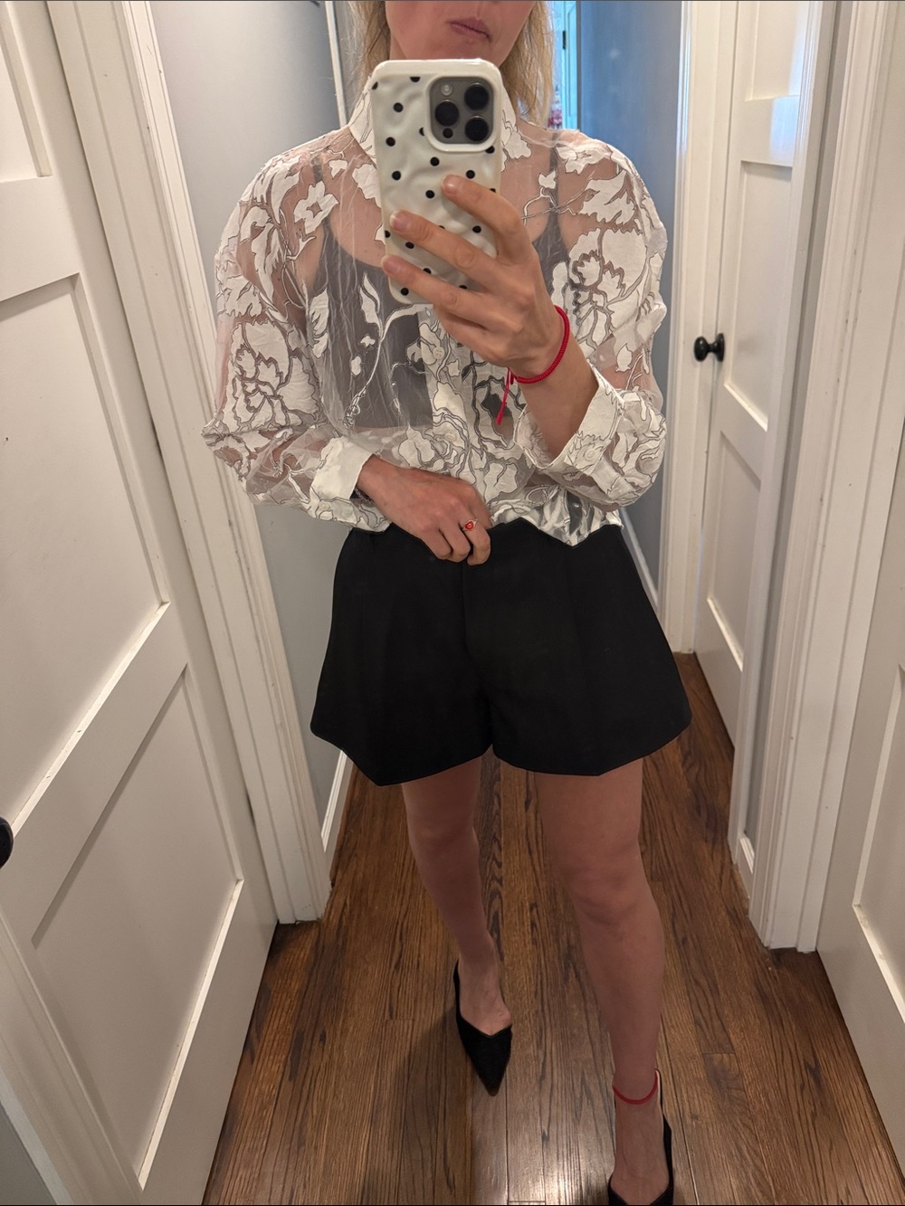Zara White Floral Blouse